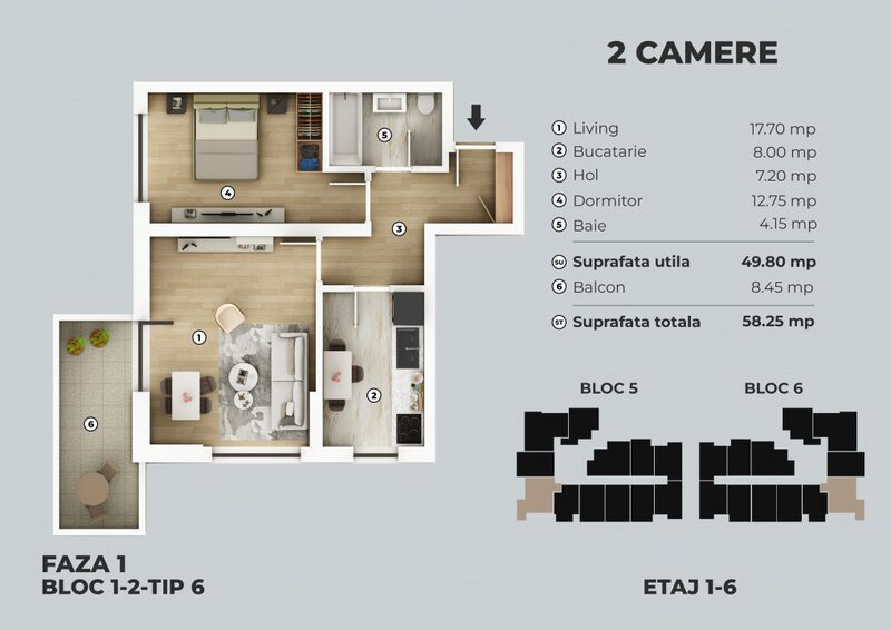 Ilfov Apartament 2 Camere la Doar 650m de Metrou Berceni